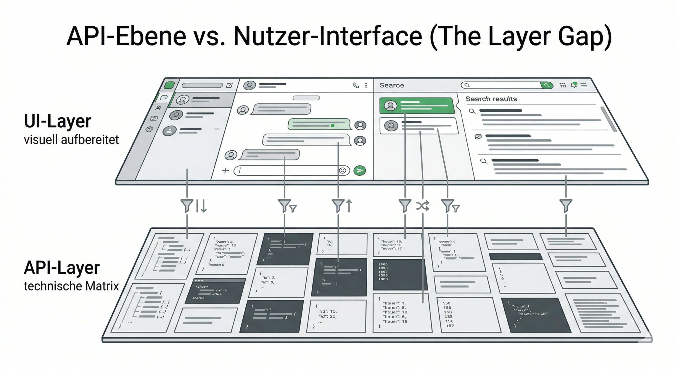 API-Ebene vs Nutzer-Interface The Layer Gap