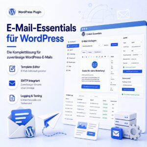 E-Mail-Essentials für WordPress<div class="ope-cart-description"><p><b>E-Mail-Essentials für WordPress erweitert die standardmäßig eingeschränkten Mail-Funktionen von WordPress: mit professionellem Template-Editor, integriertem SMTP-Versand, E-Mail-Logging und Test-Tool zur zuverlässigen Prüfung des Mailversands.</b></p>

<div class="module module-icon tb_d80m250 small icon_vertical">
 <div class="module-icon-item">
 <em class="tf_box" style="background-color:#4d7de1;color:#edf3ff">
 
 
 
 </em>
 <span>Template-Editor für E-Mail-Vorlagen</span>
 </div>

 <div class="module-icon-item">
 <em class="tf_box" style="background-color:#4d7de1;color:#edf3ff">
 
 
 
 </em>
 <span>SMTP-Versand integriert</span>
 </div>

 <div class="module-icon-item">
 <em class="tf_box" style="background-color:#4d7de1;color:#edf3ff">
 
 
 
 </em>
 <span>E-Mail-Logging & Versandhistorie</span>
 </div>

 <div class="module-icon-item">
 <em class="tf_box" style="background-color:#4d7de1;color:#edf3ff">
 
 
 
 </em>
 <span>Testing-Tool für Test-E-Mails</span>
 </div>
</div></div>