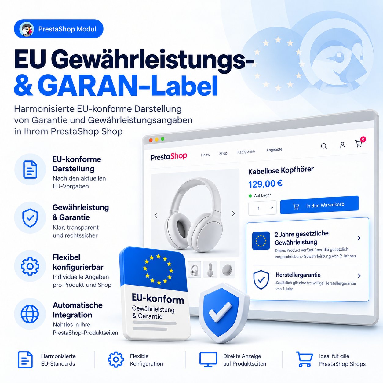 EU Gewährleistungs- GARAN-Label für PrestaShop EU Gewährleistungs- GARAN-Label für PrestaShop