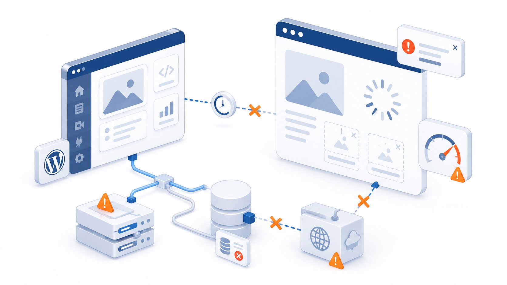 Fehlerhafte Verbindung in der Webinfrastruktur