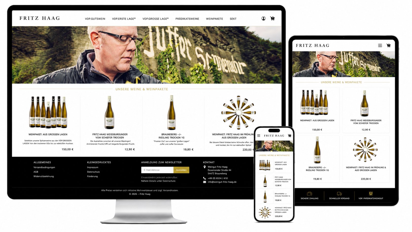 FritzHaag Online-Shop PrestaShop Case-Display PrestaShop Entwicklung für das Weingut Fritz Haag