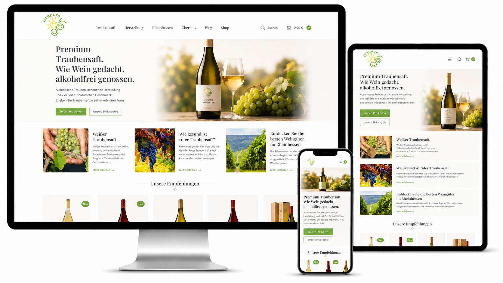 Grapure WooCommerce Online-Shop für Grapure GmbH WooCommerce Online-Shop-Erstellung für die Grapure GmbH