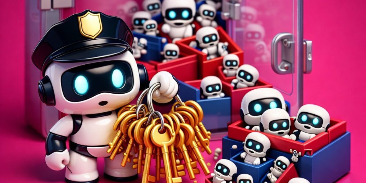 Illustration zur Governance agentischer KI im Unternehmen_comp Wenn der KI-Agent im Unternehmen zu viel „darf“