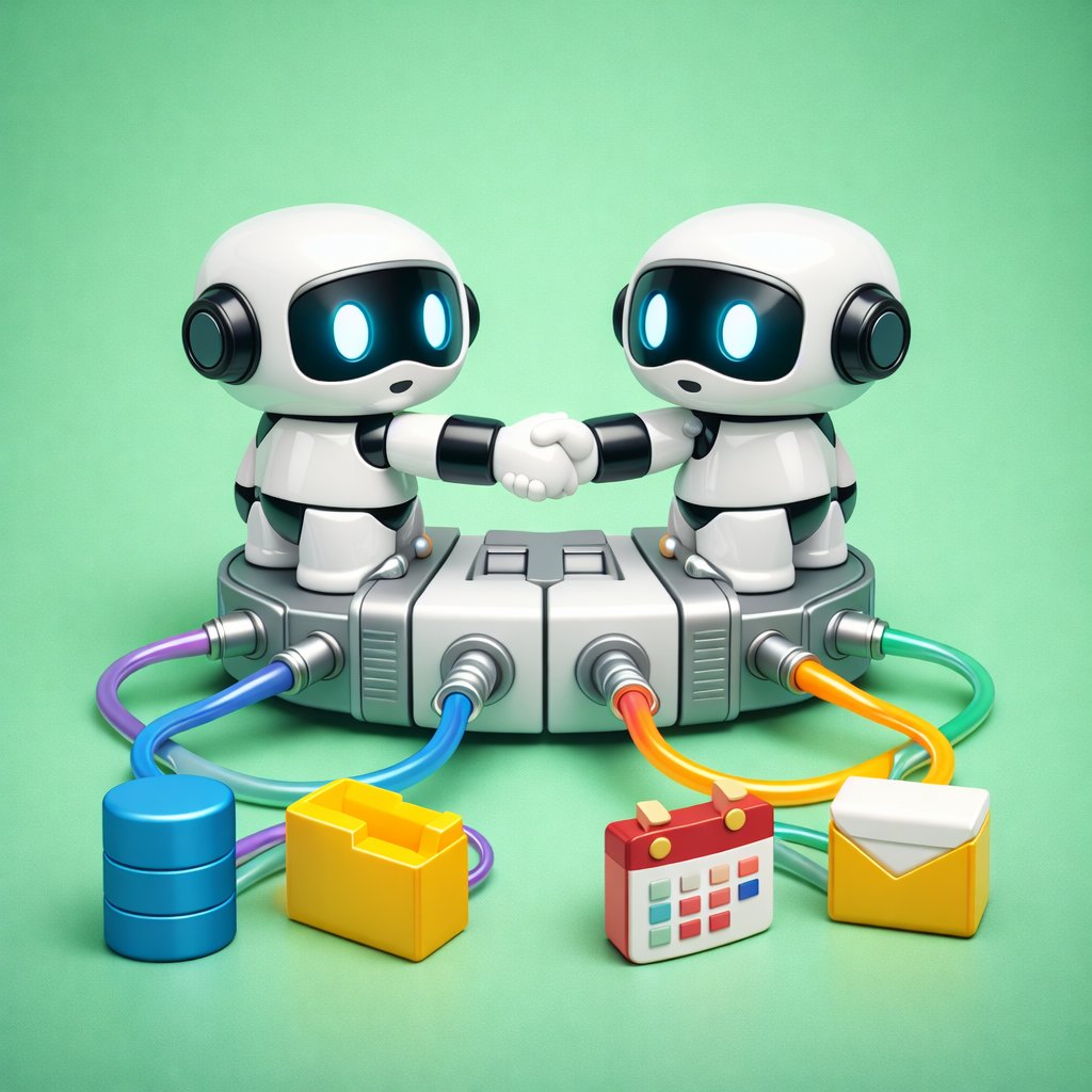 Impression zur KI zu KI Kommunikation 2 Agenten Der strategische Wert des Model-Context-Protocol (MCP) im KI-Zeitalter