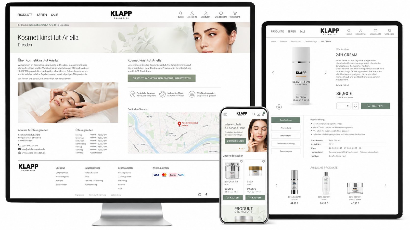 KLAPP Cosmetics Studio-View für PrestaShop PrestaShop Entwicklung für KLAPP-Cosmetics