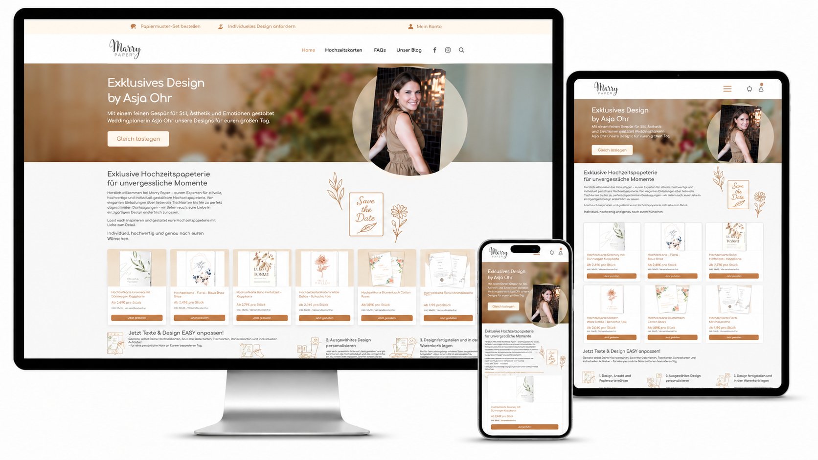 MarryPaper Print-on-Demand auf WooCommerce-Basis Case-Display WordPress Print-on-Demand SaaS für die MarryPaper UG