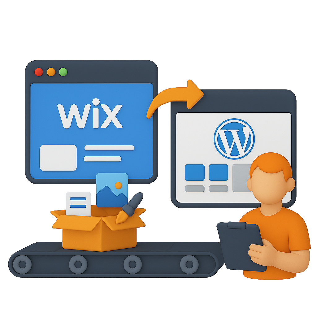 Mikro-Zone an der Wix-Webseite nach WordPress