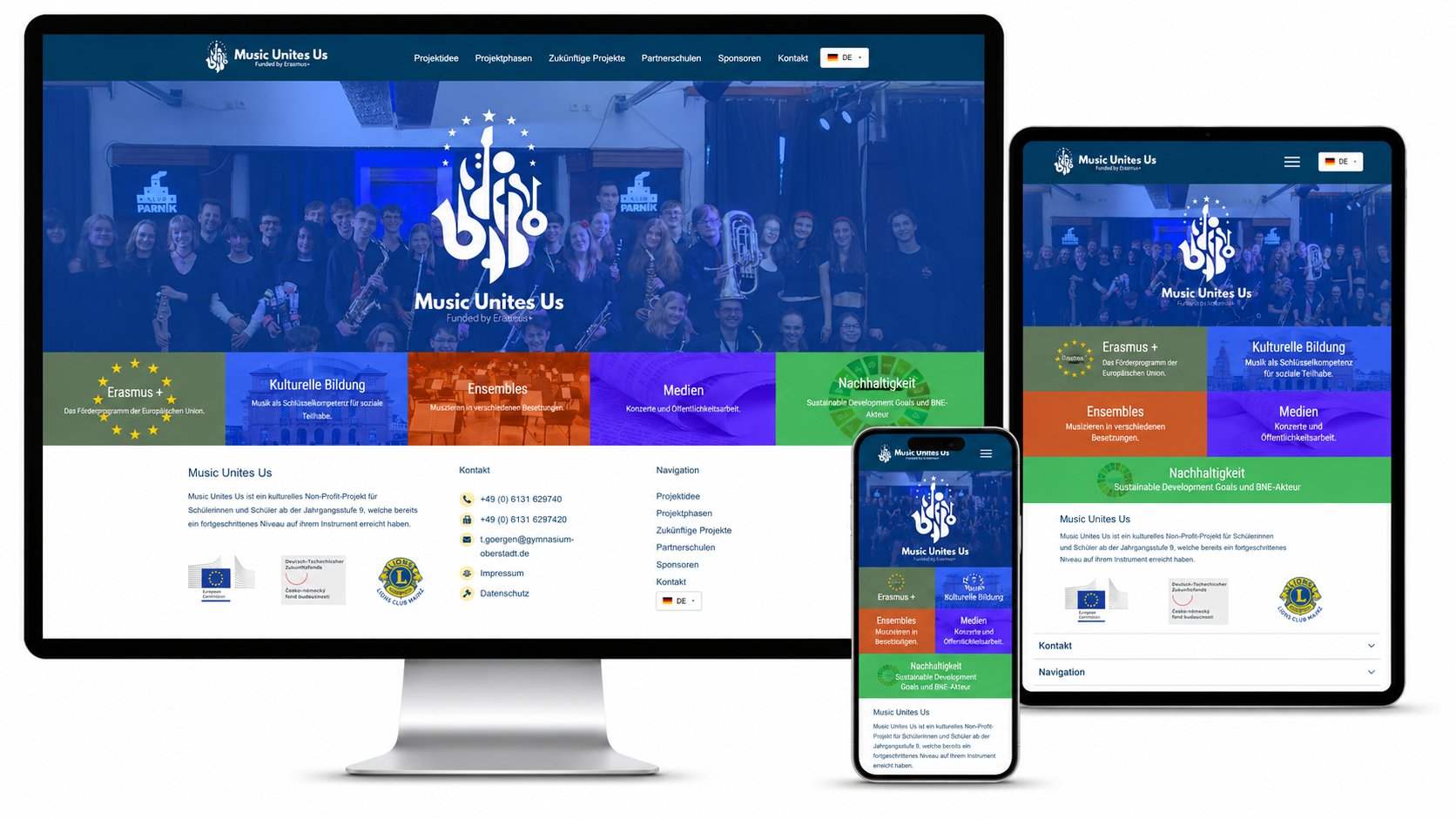 Music-unites-us - Wix zu WordPress Migration Case-Display Wix zu WordPress-Migration für das Gymnasium Mainz-Oberstadt
