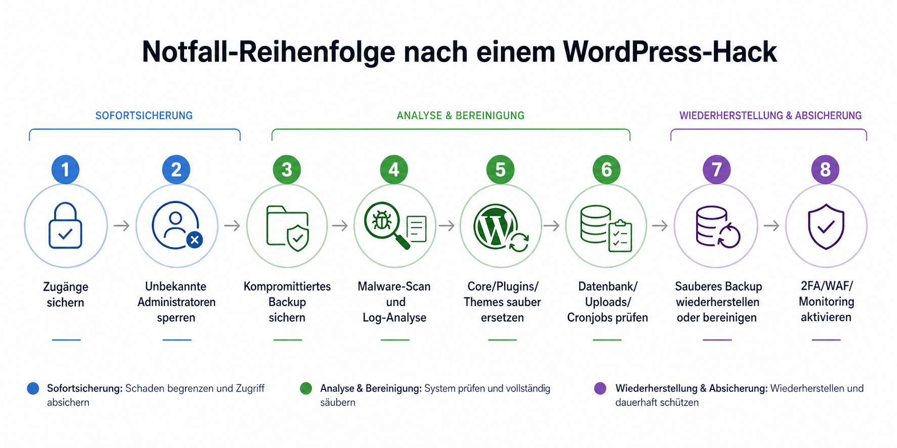 Notfall-Reihenfolge nach einem WordPress-Hack