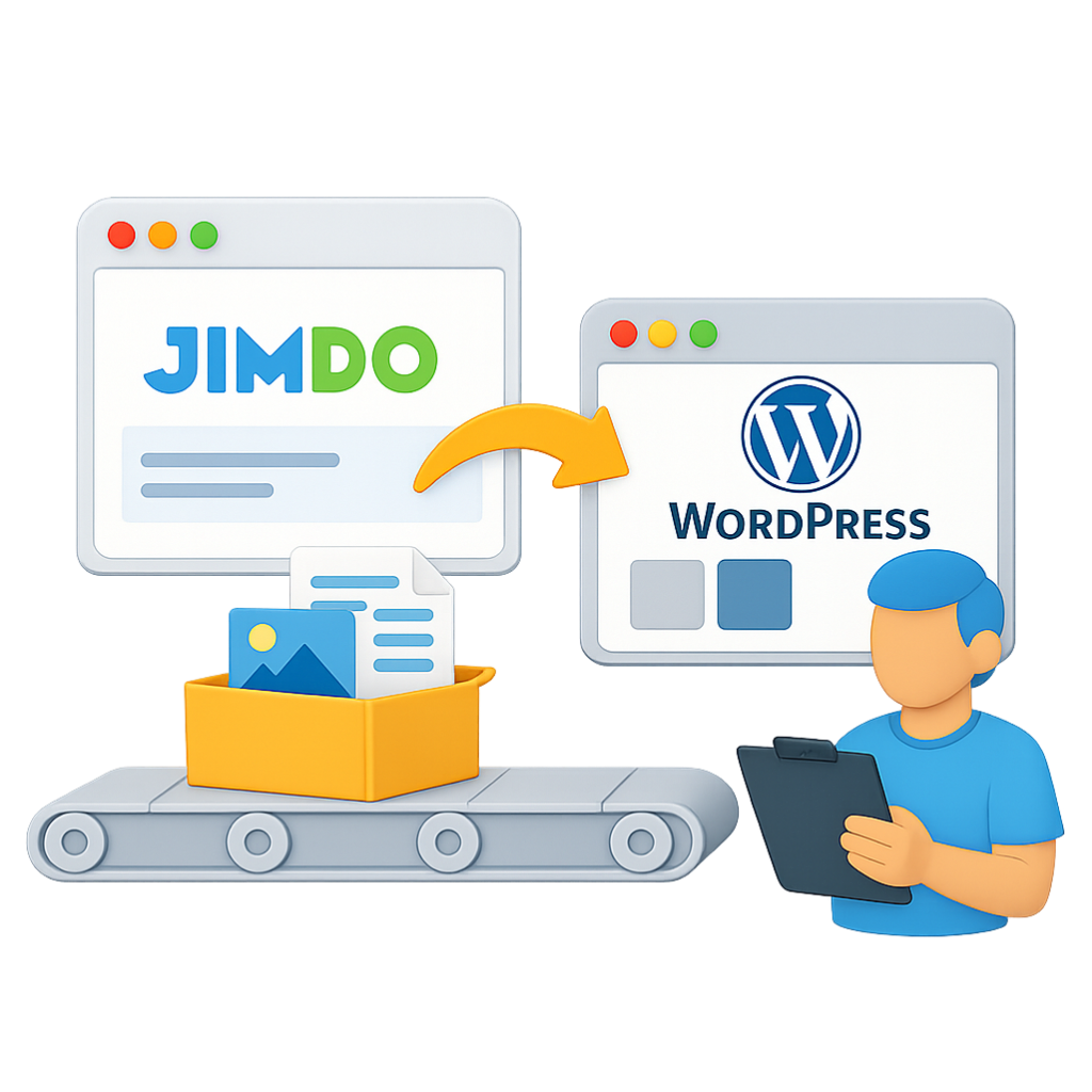 Professionelle Migration von Jimdo Website zu WordPress