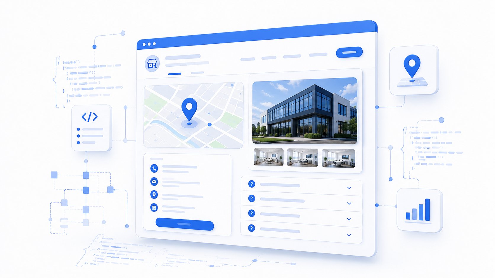 Regionale Landingpage mit Standortbezug, Leistungsinformationen und strukturierten Daten