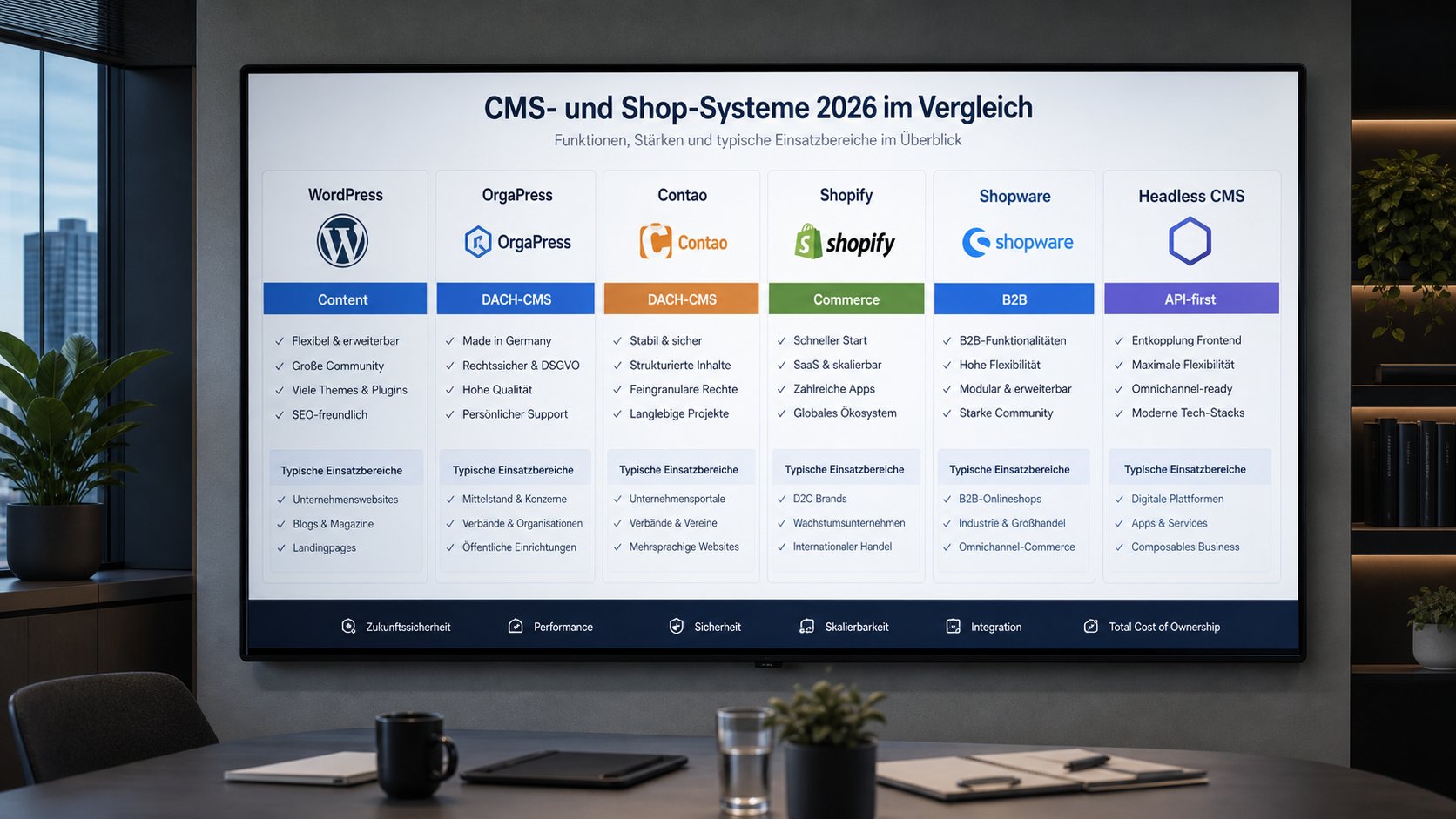 Relevante CMS und Shoplandschaft in 2026 Strategische Übersicht für einen Website Relaunch mit Planung, Migration, SEO und Conversion