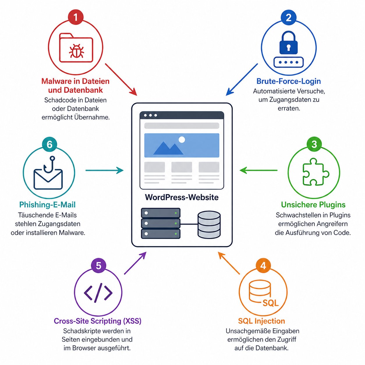 Typische Einfallstore einer WordPress-Website