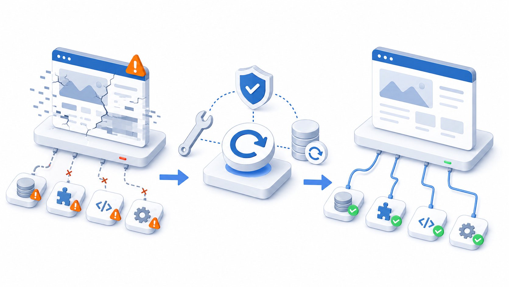 Website-Wiederherstellungsworkflow in 3D Website-Wiederherstellungsworkflow in 3D