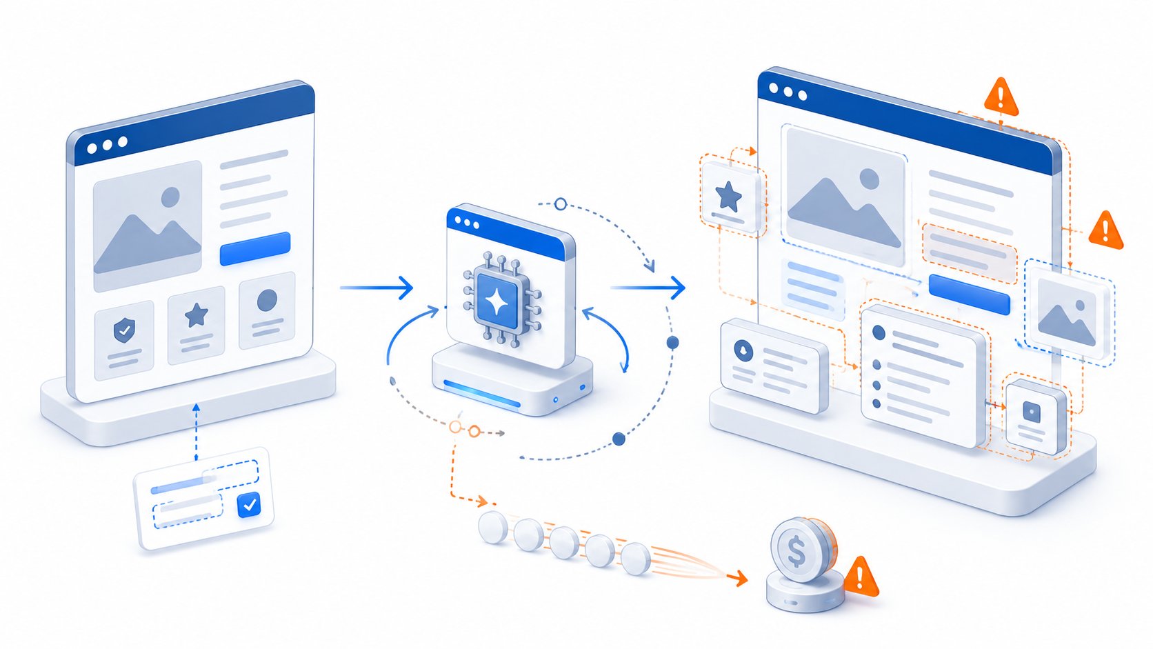 Website-Workflow mit KI-Fehlermeldungen