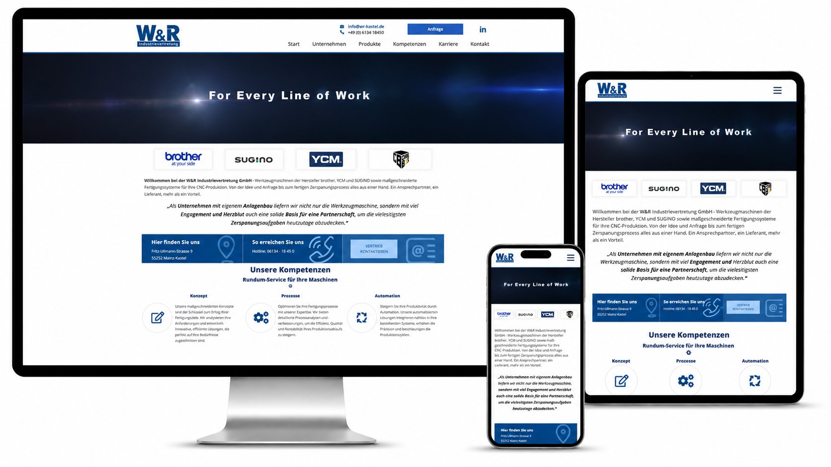 WordPress Website-Erstellung für die W und R Industrievertretung Case-Display WordPress Website-Erstellung & Betreuung für die W&R Industrievertretung GmbH