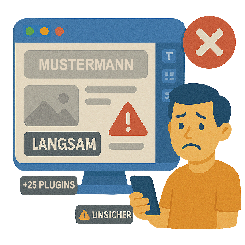 WordPress-Website-Installation-Negativ-Beispiel-Illustration
