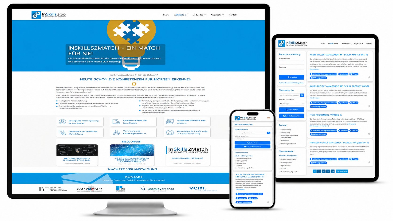WordPress Website Matching-Plattform auf WP-Basis Case-Display WordPress Plattform-Erstellung für die Landesvereinigung Unternehmerverbände RLP e. V. (LVU)