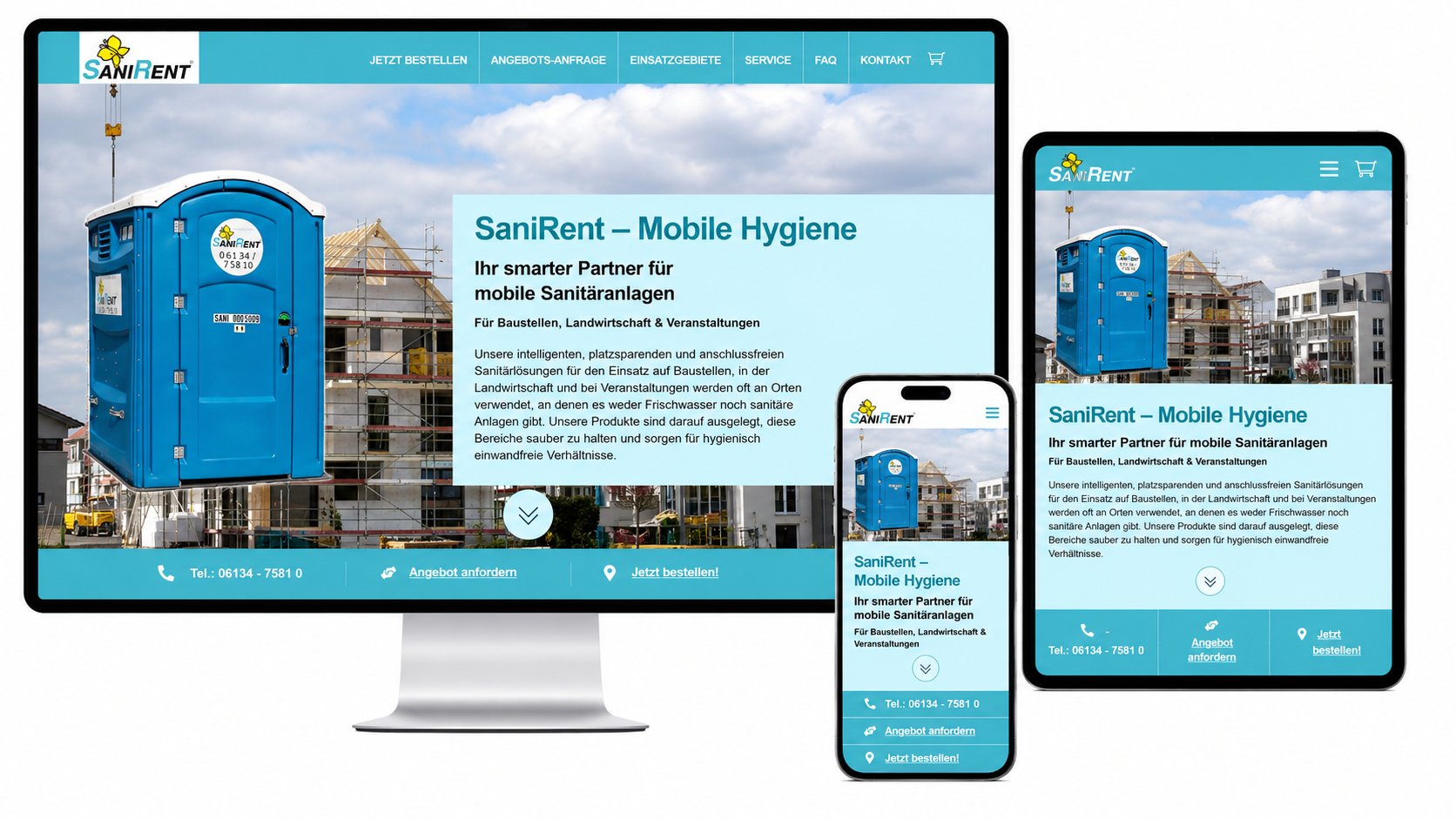 WordPress Website-Erstellung für die Toilet Rent GmbH
