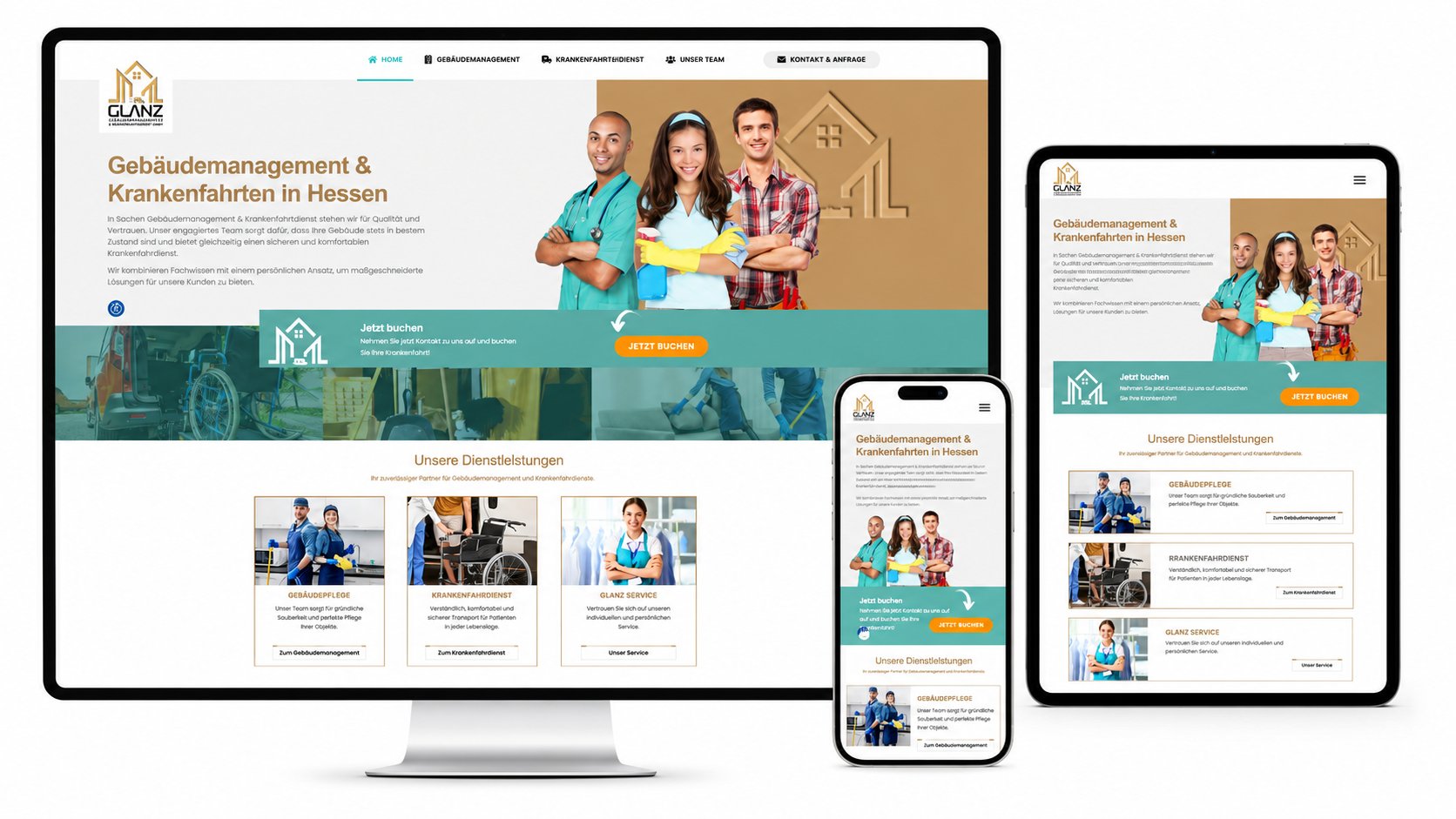 WordPress Website für Glanz Gebäudemanagement Krankenfahrdienst GmbH WordPress Website-Erstellung für die Glanz Gebäudemanagement & Krankenfahrdienst GmbH