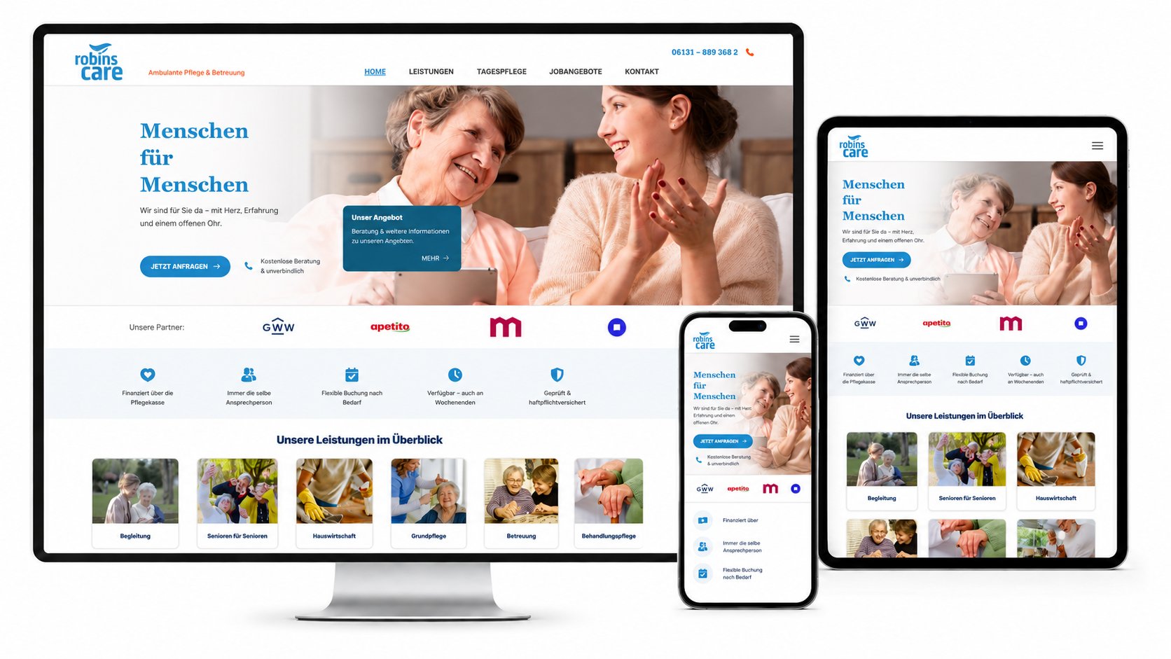 WordPress Website für die RobinsCare GmbH WordPress Website-Erstellung für die Robins Care GmbH