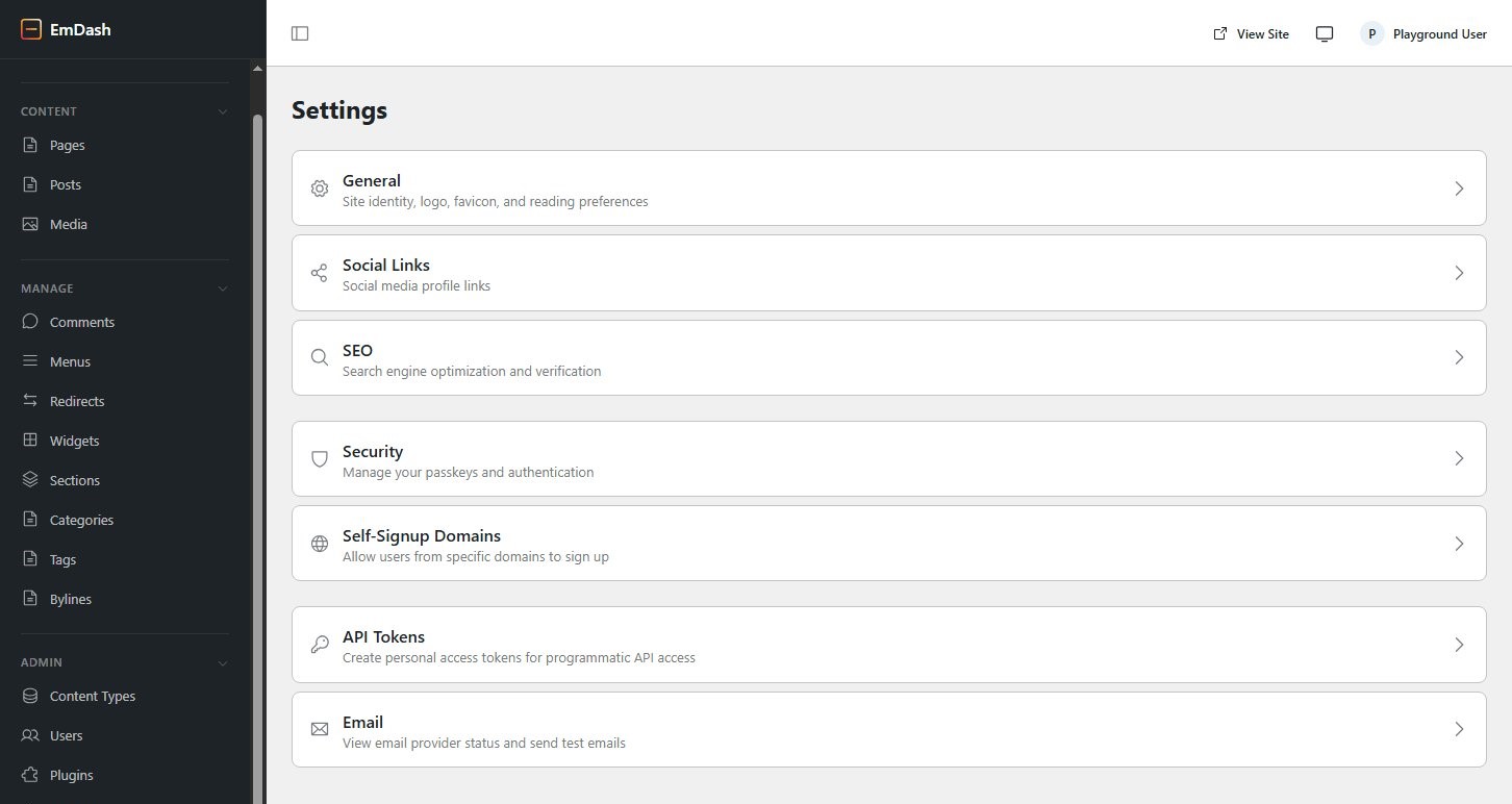 emdash-cms-einstellungen-screenshot emdash-cms-einstellungen-screenshot
