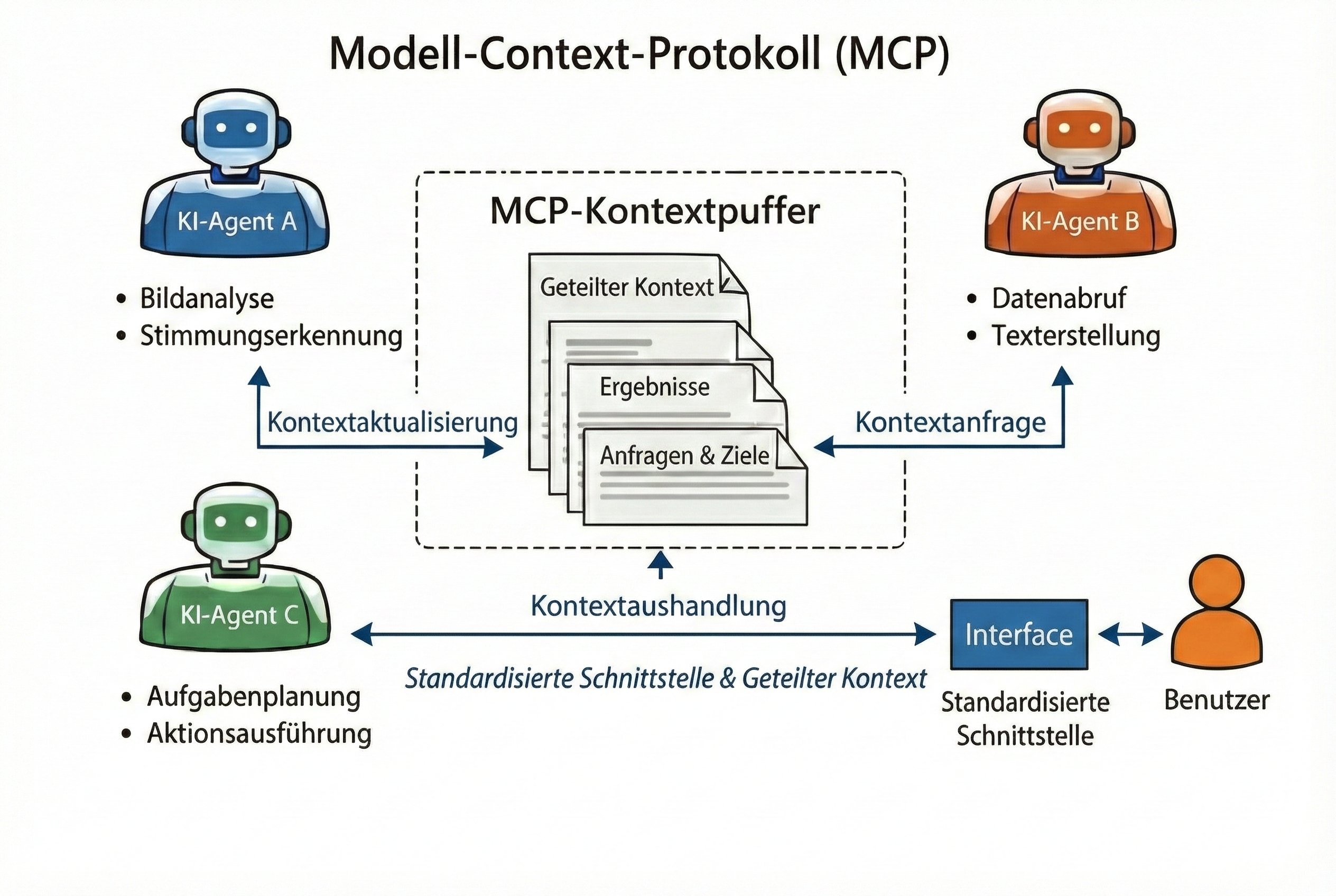 technische darstellung von drei ki agenten die mcp protokoll_comp technische darstellung von drei ki agenten die mcp protokoll_comp