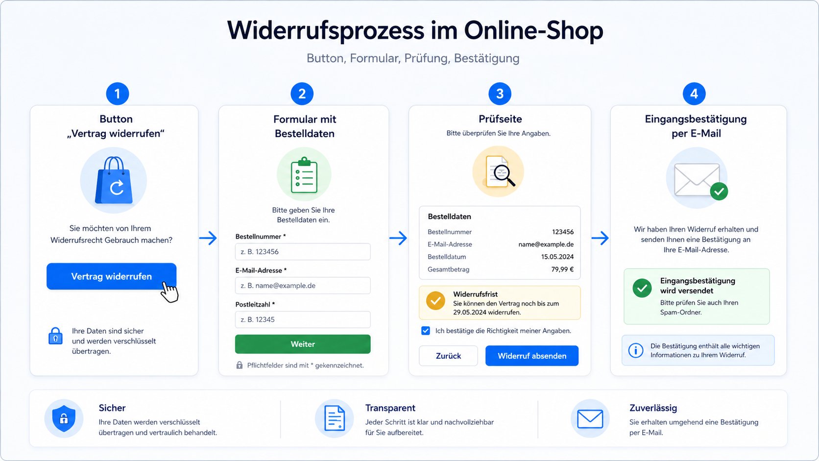 widerrufsprozess-online-shop-ablauf-formular-bestaetigung Ablauf einer zweistufigen Widerrufsfunktion im Online-Shop